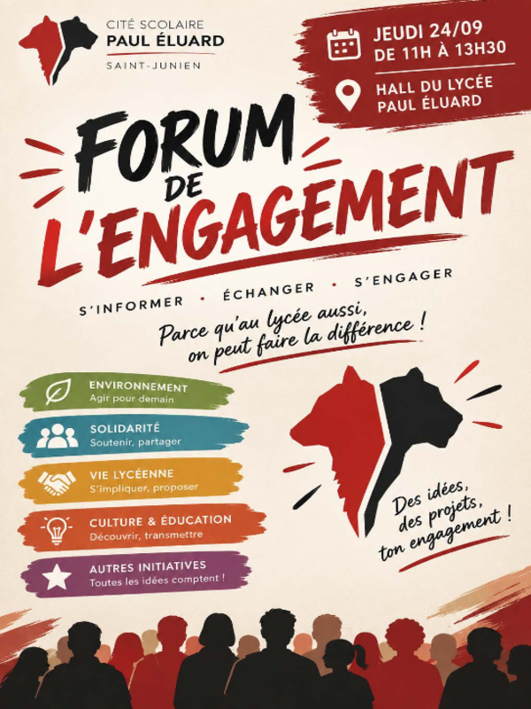 Image 1 - Forum de l'engagement : jeudi 24 octobre  de 11h à 13h30