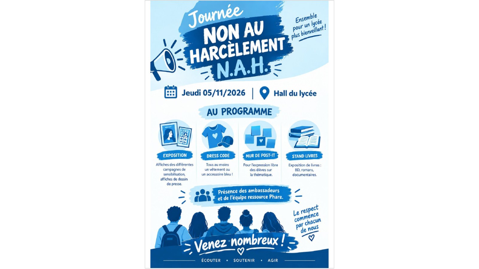 5 novembre 2026 : Journée de lutte contre le harcèlement à l'école