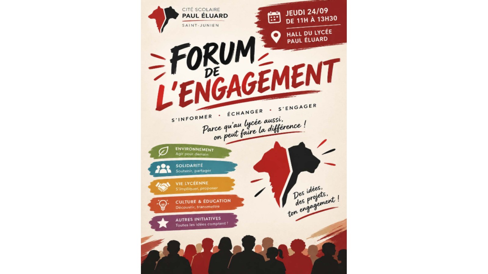 Forum de l'engagement : jeudi 24 octobre  de 11h à 13h30